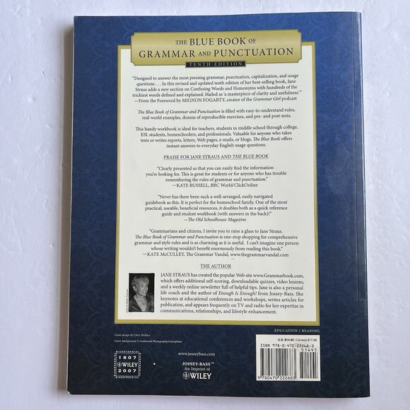 The Blue Book of Grammar and Punctuation by Jane Straus Paperback Textbook - Picture 11 of 12